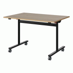 TABLE MALIBU RAB 120X80 T6 DL ST ALAISÉ CHÊNE 1146/NOIR 9005 - MANUTAN EXPERT