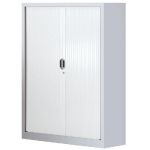 ARMOIRE MÉTAL CONFORT - A RIDEAUX - H. 100 X L. 120  CM - CORPS ALUMINIUM - RIDEAUX BLANC