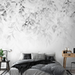 ARTGEIST - PAPIER PEINT CASCADE DE ROSES TROISIÈME VARIANTE - 300 X 210 CM - NOIR ET BLANC