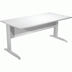 BUREAU DROIT PIEDS L EN MÉTAL FAST 160 CM - BLANC CHROME