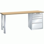 ÉTABLIS GRIS CLAIR 2000X800X850 CAP. 1000KG ET 4 TIR. 75KG - LISTA