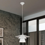 LAM SUSPENSION 4555, 3 ABAT-JOUR, BLANCHE
