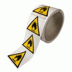 ROULEAU D'ETIQUETTES DE DANGER ISO EN 7010 - MATIÈRES INFLAMMABLES - W021  - 50