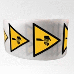 ROULEAU DE PICTOGRAMMES DE DANGER ISO EN 7010 - ELÉMENT POINTU - W022  - 25