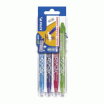 STYLO ROLLER PILOT FRIXION BALL EFFAÇABLE ÉCRITURE FINE - SET DE 4 COULEURS FUN