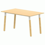 TABLE 4 PIEDS INCL. MÉTAL/BOIS 200X80 T4 STRAT ABS HÊTRE/ALU