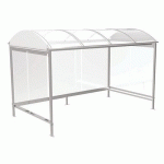 ABRI FUMEURS COMBRAILLES 4X24 VERRE ALUMINIUM BLANC - ABRI PLUS