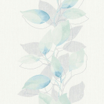 PAPIER PEINT INTISSÉ FEUILLE LAVABLE POUR CHAMBRE | PAPIER PEINT FLEURI BEIGE SALON | TAPISSERIE MOTIF FLEUR VERT BEIGE ET BLEU - 10,05 X 0,53 M