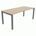 BUREAU ASTRO ARCHE DROIT ÉCHANCRÉ 180 X 80 CHÊNE FIL /ALU - BURONOMIC