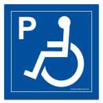 LOT DE 3 - PANNEAU SIGNALISATION - PLACE PARKING POUR PERSONNES HANDICAPÉES ET À MOBILITÉ RÉDUITE (250 X 250 MM, VINYLE SOUPLE AUTOCOLLANT)