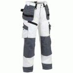PANTALON DE TRAVAIL X1500 PEINTRE BLANC/GRIS TAILLE 42L - BLAKLADER