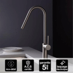 IMEX PRODUCTS - ROBINET MITIGEUR DE CUISINE ANTI-CALCAIRE AVEC DOUCHE ANTI-CALCAIRETTE NICKEL BROSSÉ IMEX KENIA GCE020/NQ