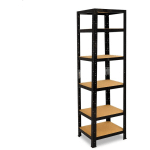 SHELFPLAZA - BLACK 180X30X30 CM ÉTAGÈRE CHARGE LOURDE / MEUBLE ETAGERE NOIR METAL AVEC 6 NIVEAUX / CAPACITÉ CHARGE 145KG / MEUBLE ETAGERE METAL NOIR