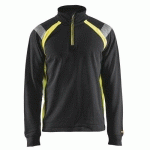 SWEAT COL CAMIONNEUR NOIR/JAUNE FLUORESCENT TAILLE XL - BLAKLADER