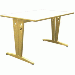 TABLE IRISS 120 X 80 CM DL - STRATIFIÉ BLANC/HÊTRE NATUREL