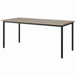 TABLE MALIBU 180X80 T6 4P STRA ABS CHÊNE 1146/NOIR 9005 - MANUTAN EXPERT