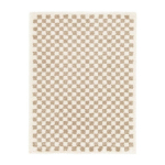 TAPIS DAMIER À POILS LONGS - COLORAMA - BEIGE RÉTRO - 160 X 230 CM