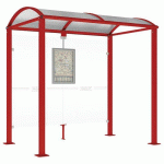 ABRI BUS VOÛTE 2.50 M SANS BARDAGES LATÉRAUX - ROUGE 3004 - PROCITY