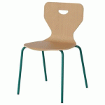 CHAISE MALIBU 4P - T5 - COQUE HÊTRE / ACIER BLEU 5018 - MANUTAN EXPERT