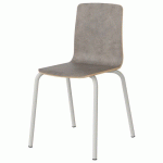 CHAISE MALIBU 4P T6 COQUE BÉTON CHIC F186 / ALU BLANC 9016