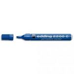 EDDING MARQUEUR PERMANENT POINTE BISEAUTÉE ENCRE INDÉLIBILE BLEUE SANS SOLVANT 2200