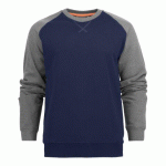 MAC ONE SWEATSHIRT COL ROND DAVID MARINE/GRIS CHINÉ - TAILLE XXL