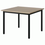 TABLE MALIBU 80X80CM T3 4P STRA ABS CHÊNE 1146/NOIR 9005