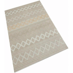 TAPIS SALON EN POLYESTER DESIGN ZIGZAG COLORÉ BRUN - 80X120CM - BRUN - WELLHOME