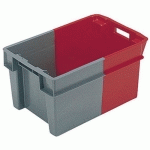 BAC GERBABLE NORME EUROPE EMBOITABLE 50L BICOLORE GRIS/R OUGE