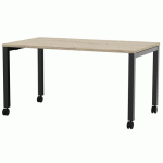 BUREAU MOBILE ARIAL - 180X80CM - H 735CM - CHÊNE - NOIR - EOL