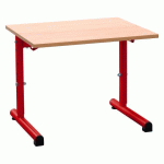 LOT DE 2 - TABLE SCOLAIRE SYLLAB, 1 PLACE, L.60 CM, RÉGLABLE, TAILLE1 À 4, PLATEAU MÉLAMINÉ, ROUGE
