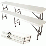 LOT DE DEUX BANCS PLIABLES 183CM - AVEC POIGNÉES - BANCS DE JARDIN ROBUSTES - STORADDICT