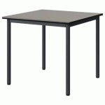 TABLE MALIBU 80X80CM T5 4P STRA GRIS U727/NOIR GRIS 7016