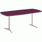 TABLE TAMARIS 190 X 80 PL.PRUNE/SABLE PIET.SABLE/ARGENT