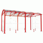 ABRI FUMEURS VOÛTE L 5 M BARDAGES VERRE ROUGE 3020 - PROCITY