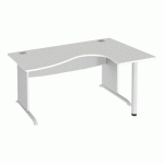 BUREAU COMPACT EXCELLENS L 160 CM RETOUR À DROITE PIÈTEMENT L BLANC
