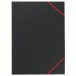 LOT DE 5 - CHEMISE À ÉLASTIQUE 3 RABATS CARTE EXACOMPTA 32 X 44 CM DOS 2,5 CM NOIRE