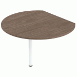 EXTENSION ISIA RONDE + 1 PIED MÉTAL NOYER/BLANC - MBA