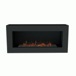 FOYER BIOÉTHANOL AVEC BRÛLEUR 500 INOX TERMOBIO ET CAISSON MURAL BIOWALL NOIR TERMOFOC