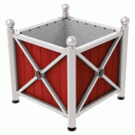 JARDINIÈRE AC/BOIS PROVINCE BOULE 80X80 CM ACAJ/GRIS 7044 - PROCITY