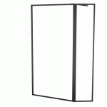 PAROI DE DOUCHE FIXE + VOLET NOIR MAT - 100 + 40 CM - DARK EDGE 2 AURLANE