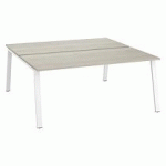 PÔLE DE 2 BUREAUX DROITS CHÊNE GRIS L 180 X P 80 CM PIÉTEMENT MÉTAL BLANC - ARCH