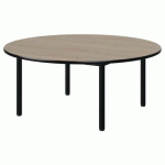 TABLE MALIBU Ø 120 T1 4P STRA CHÊNE 1146/NOIR NOIR 9005