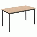 TABLE MULTI-USAGES HÊTRE L 120 X P 60 CM - ÉCO - PIÈTEMENT NOIR