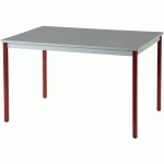 TABLE UNIVERSALIS RECTANGLE 180X80 PLT GRIS PIED 3000 ROUGE