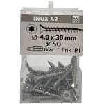 50 VIS AGGLO 4X30MM FRAISÉE TX INOX A2 VISWOOD - GRIS