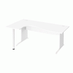 BUREAU COMPACT EXCELLENS L 180 CM RETOUR GAUCHE PIÈTEMENT L BLANC