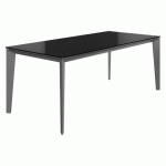 BUREAU DROIT DIRECTION ONYX L 170 CM PLATEAU VERRE