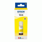 FLACON ENCRE EPSON 104 ECOTANK JAUNE -  AUTHENTIQUE