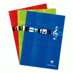 LOT DE 5 - BLOC MUSIQUE ENCOLLÉ EN-TÊTE A4 100 PAGES COULEUR ALÉATOIRE - ASSORTIS